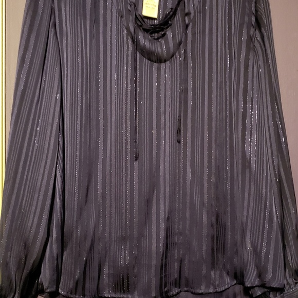 Lds navy blue sheer top - Picture 1 of 3